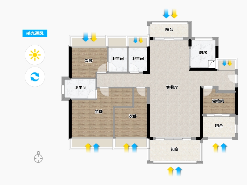 广东省-中山市-龙光天禧-140.00-户型库-采光通风