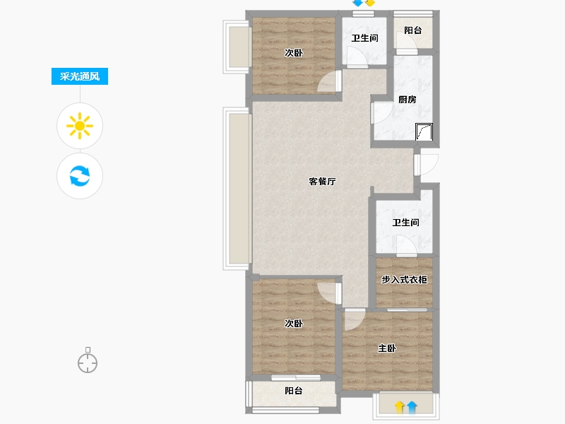 湖北省-武汉市-东原启城-92.51-户型库-采光通风