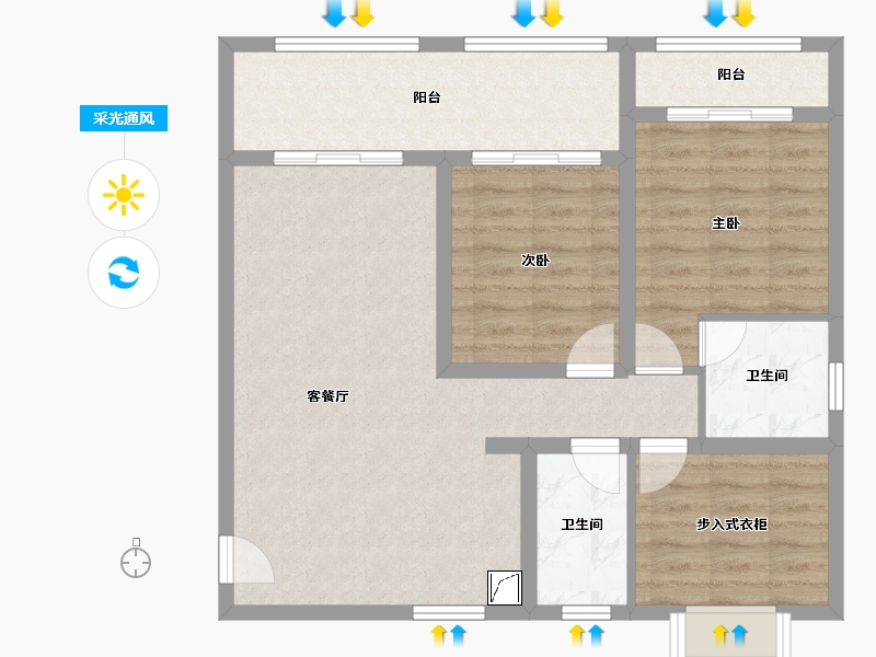 江苏省-无锡市-长泰国际社区-123.00-户型库-采光通风