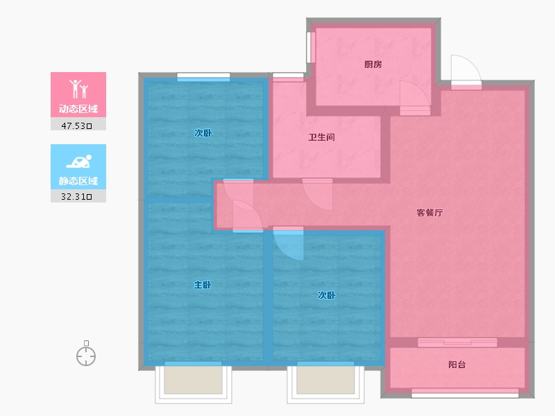 山西省-晋中市-怡景-80.00-户型库-动静分区