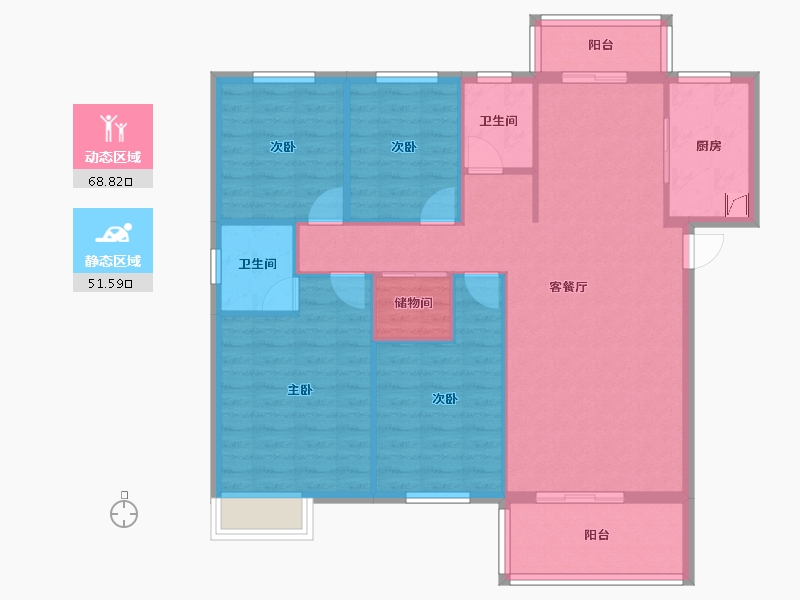 湖北省-黄冈市-中央城-114.23-户型库-动静分区