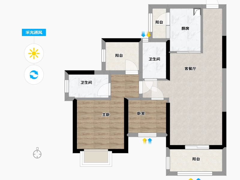 广东省-深圳市-壹城中心-67.00-户型库-采光通风