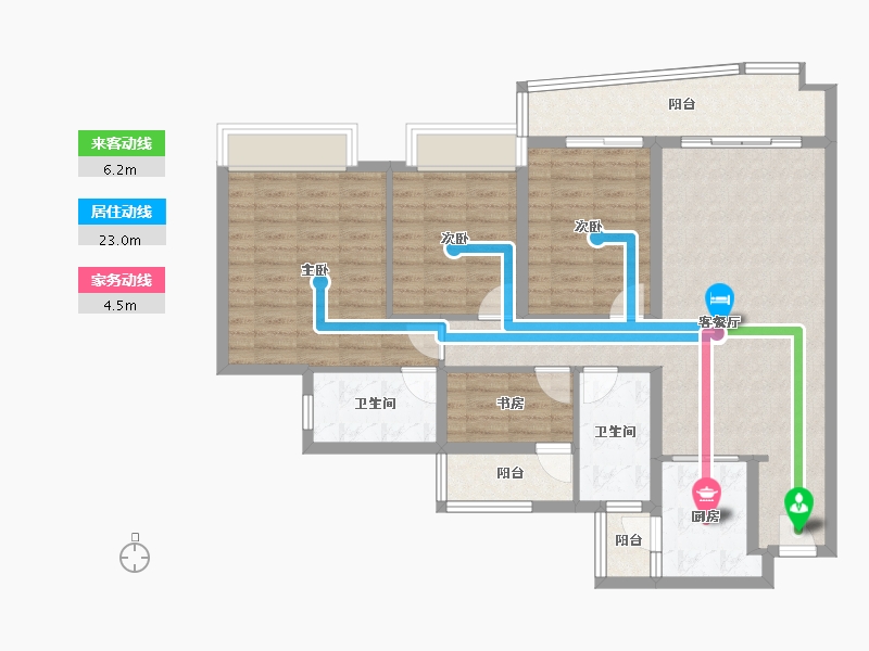 广东省-广州市-奥园誉湖湾-105.00-户型库-动静线