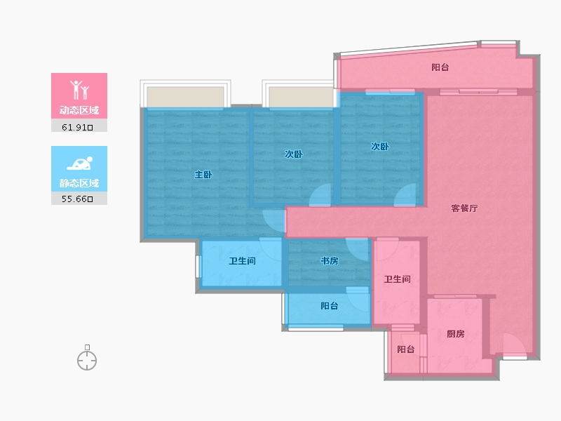 广东省-广州市-奥园誉湖湾-105.00-户型库-动静分区