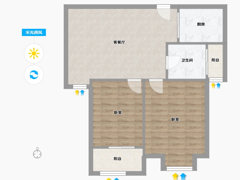 江苏省-苏州市-融锦苑-70.00-户型库-采光通风