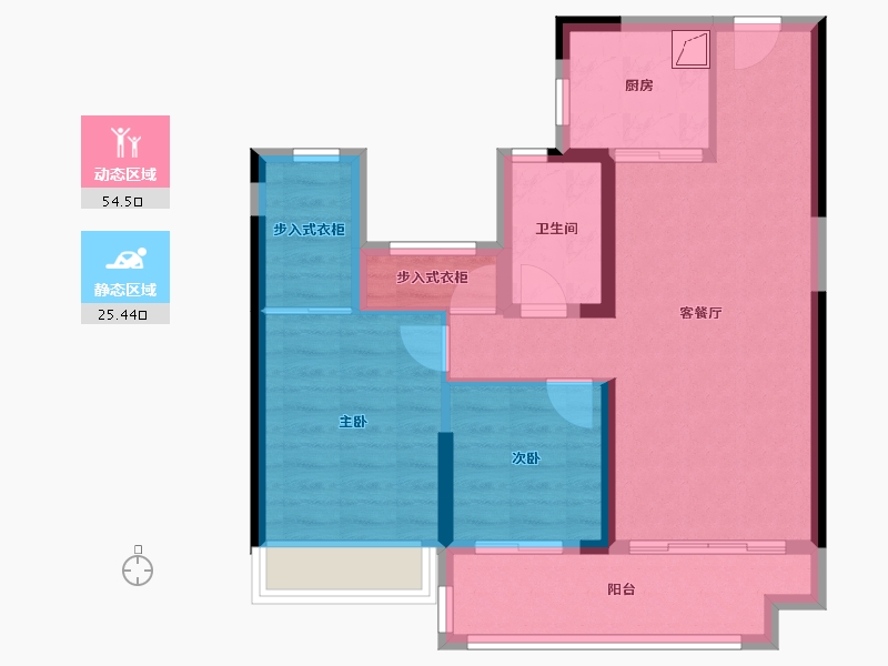 湖南省-常德市-碧桂园阅胜台-75.00-户型库-动静分区