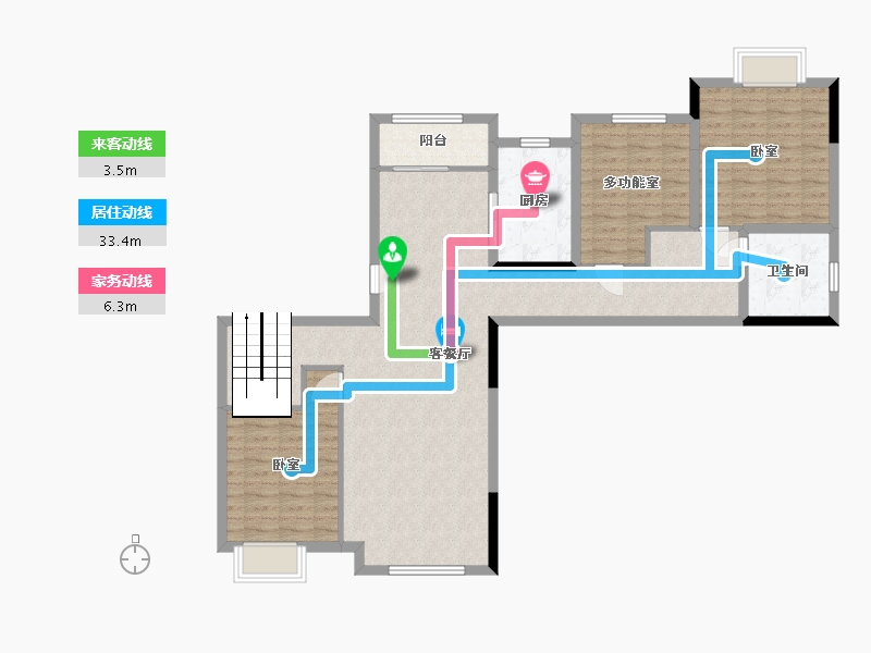 湖南省-长沙市-汉唐世家-107.00-户型库-动静线