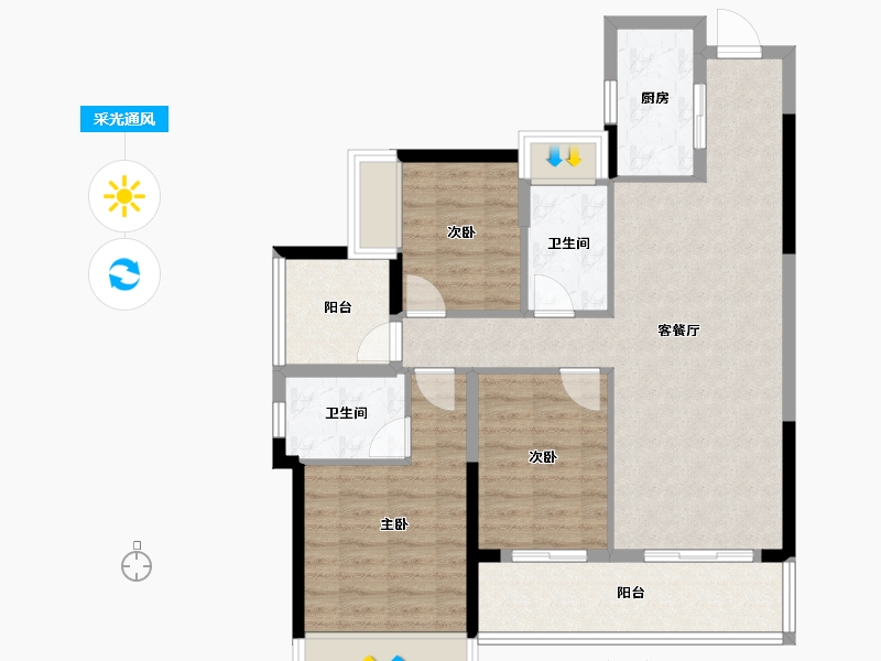 广东省-广州市-和樾府-89.00-户型库-采光通风