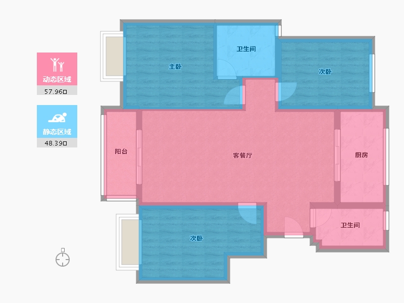 山东省-济南市-小刘平安安置房-110.00-户型库-动静分区