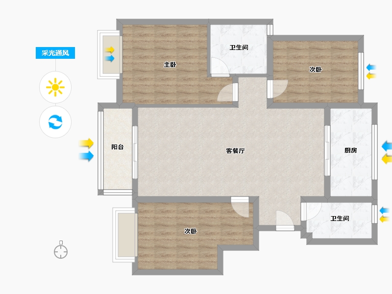 山东省-济南市-小刘平安安置房-110.00-户型库-采光通风