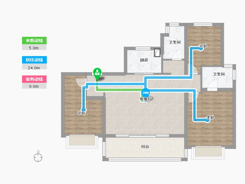 江苏省-无锡市-华侨城运河湾-90.00-户型库-动静线