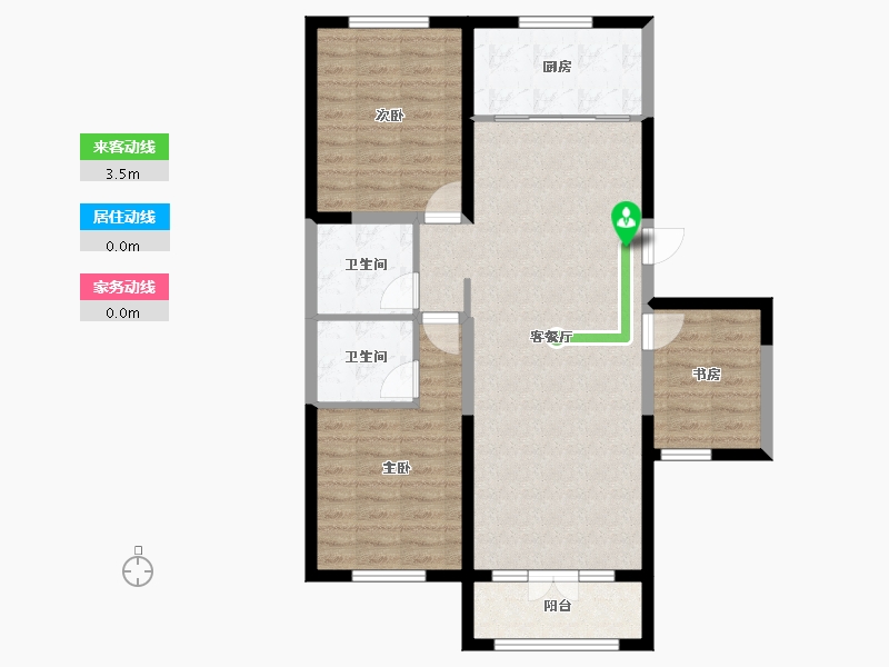 河北省-石家庄市-西三庄-91.00-户型库-动静线