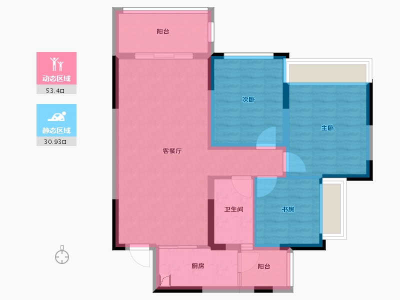 四川省-乐山市-润峨眉-76.00-户型库-动静分区