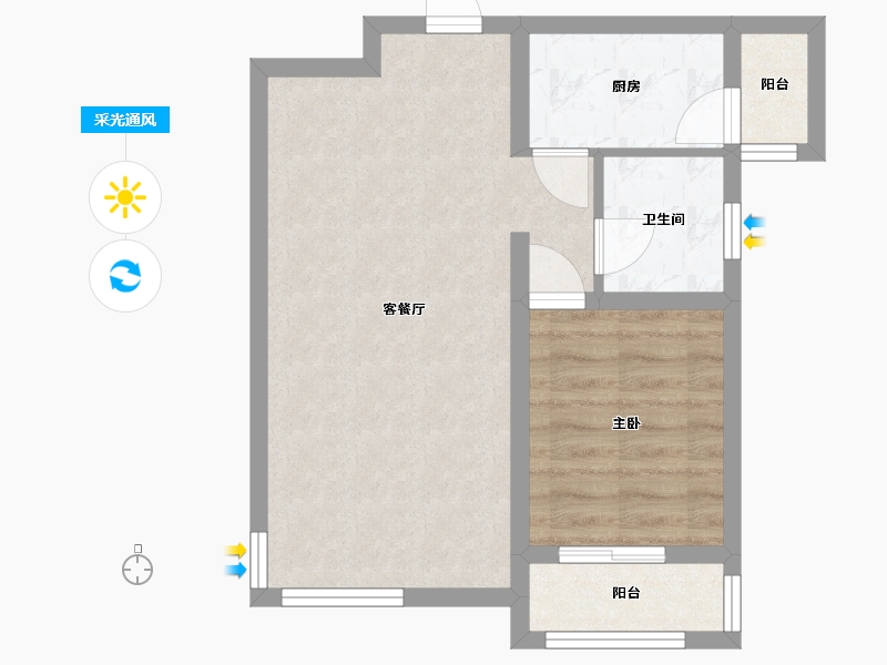 河北省-邢台市-蓝天·中央公元-50.00-户型库-采光通风