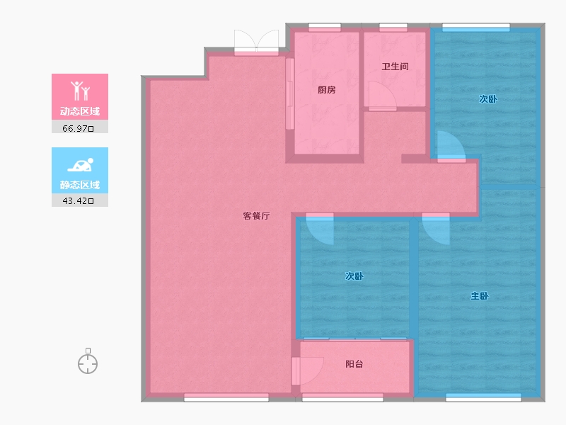 山东省-潍坊市-华安紫宸公馆-100.00-户型库-动静分区