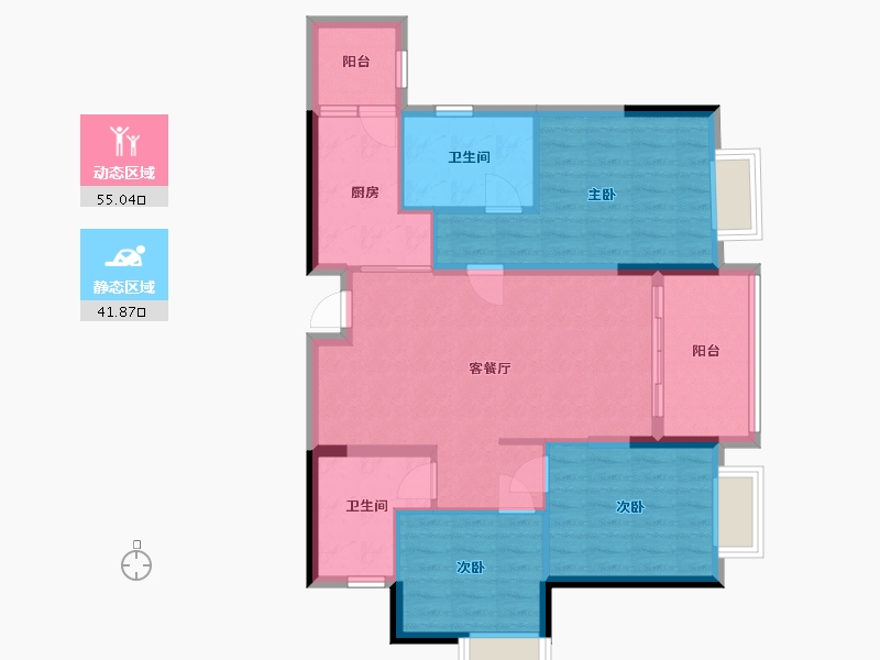 四川省-眉山市-恒大金碧天下-91.00-户型库-动静分区