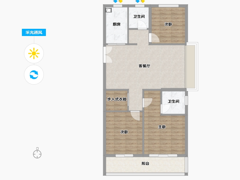 浙江省-温州市-永临壹号-89.00-户型库-采光通风