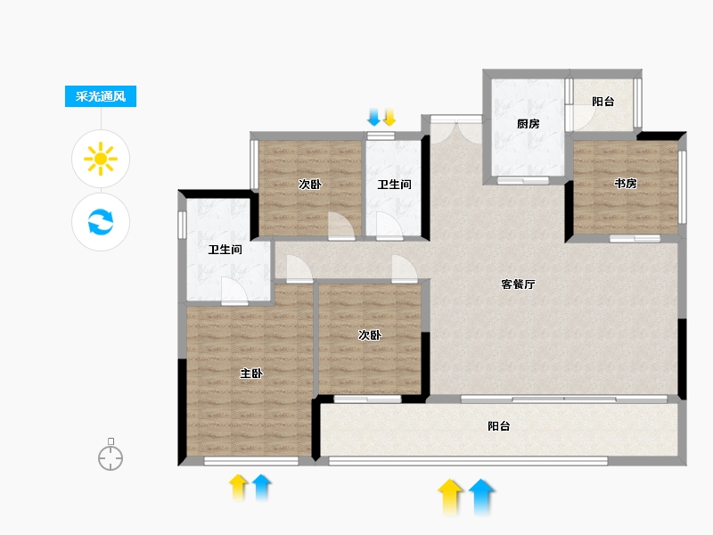 四川省-成都市-秦皇帝锦-131.00-户型库-采光通风