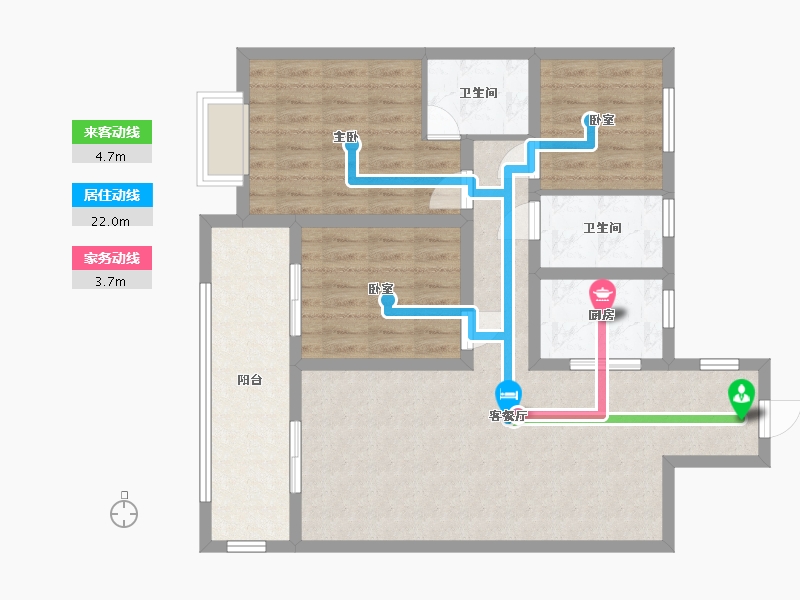 河北省-邯郸市-昱景蓝天-97.00-户型库-动静线