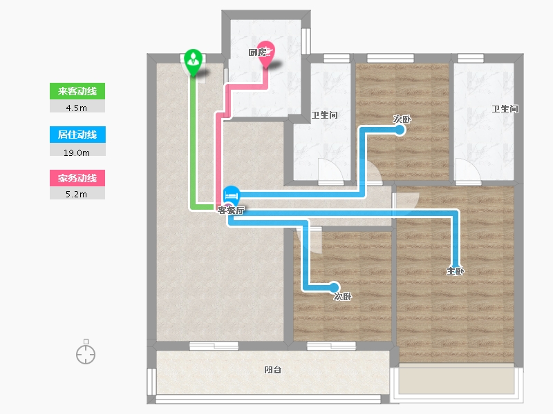 江苏省-苏州市-万科玉玲珑-80.00-户型库-动静线