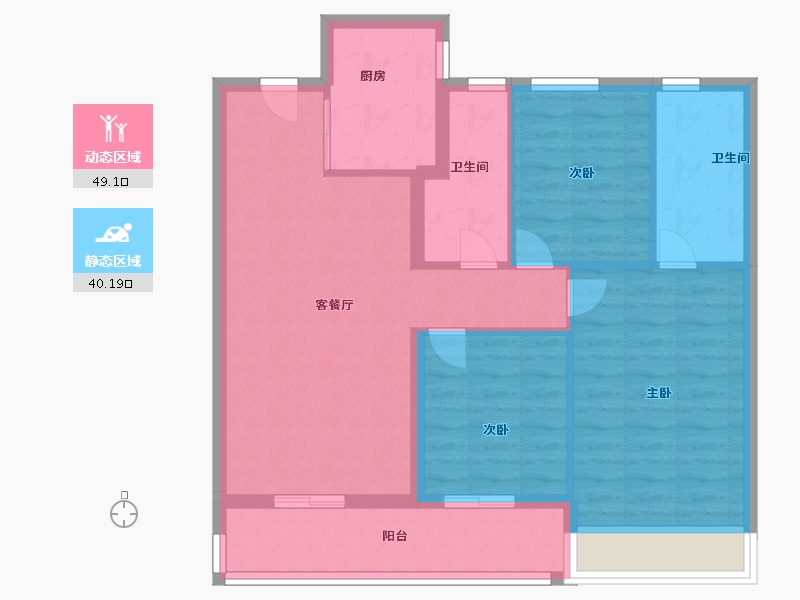 江苏省-苏州市-万科玉玲珑-80.00-户型库-动静分区