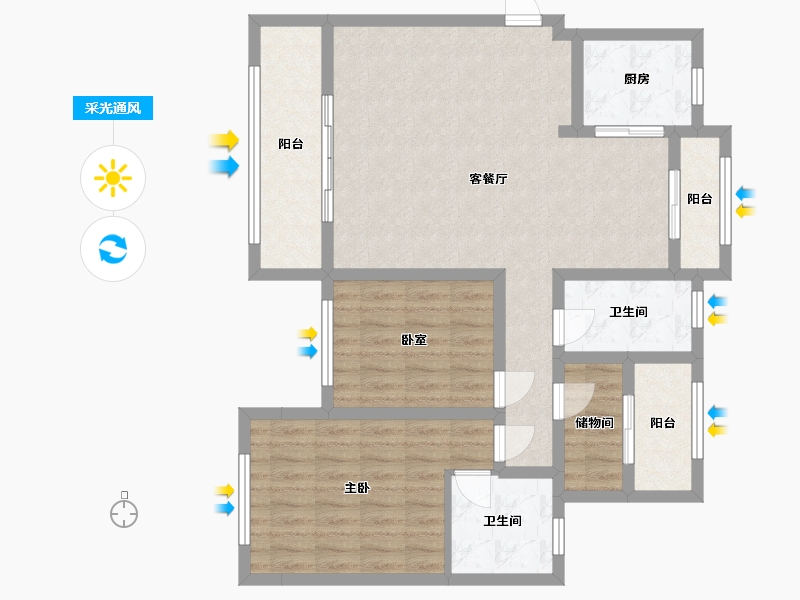 河南省-安阳市-建业-102.00-户型库-采光通风