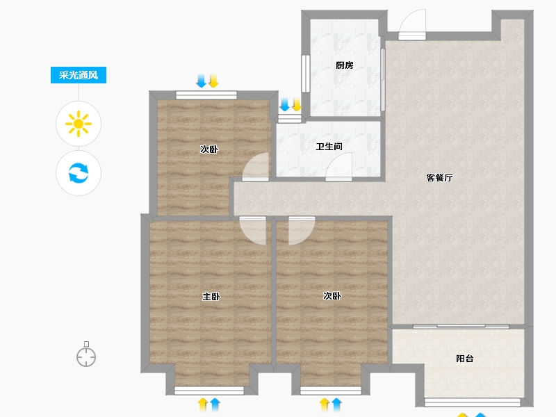 江苏省-盐城市-润洋壹品-97.00-户型库-采光通风