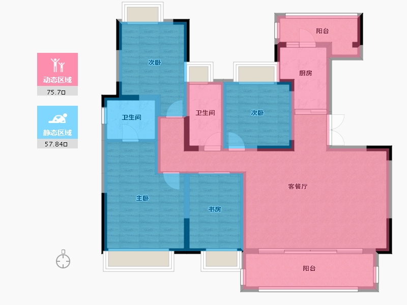 四川省-成都市-水岸华府-124.00-户型库-动静分区