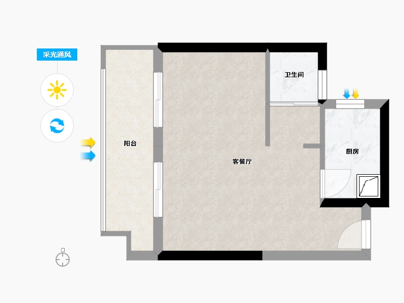 广西壮族自治区-北海市-观海上城-45.00-户型库-采光通风