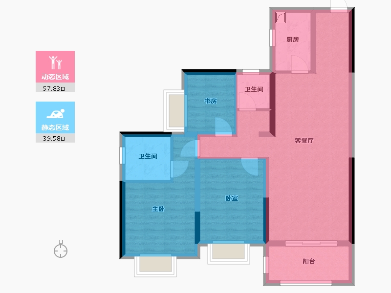 湖南省-益阳市-愿景朗悦府-89.00-户型库-动静分区