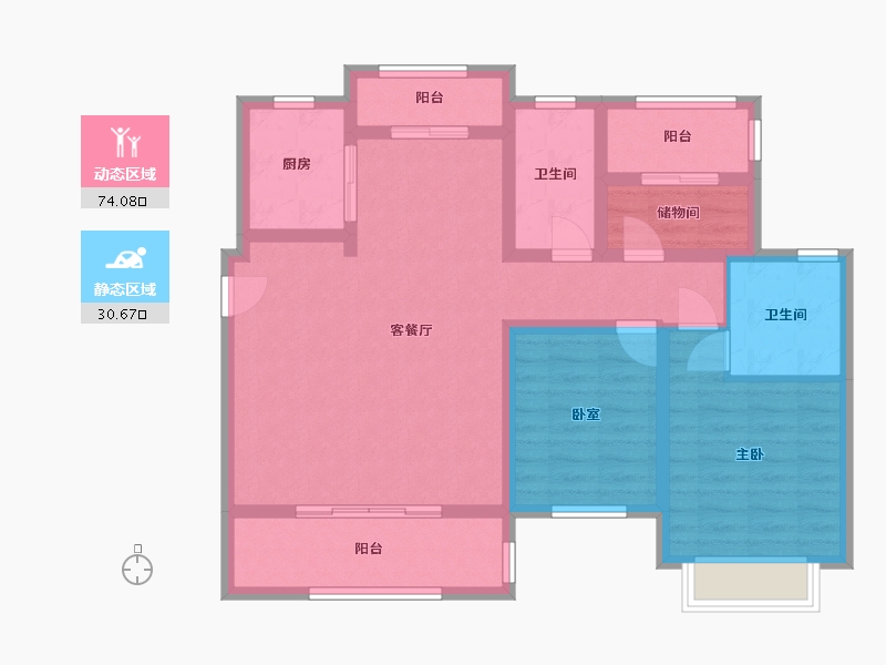 河南省-安阳市-建业城-93.00-户型库-动静分区