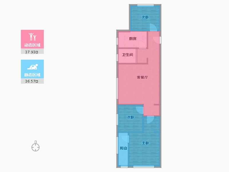 江苏省-南京市-金地自在城-70.00-户型库-动静分区