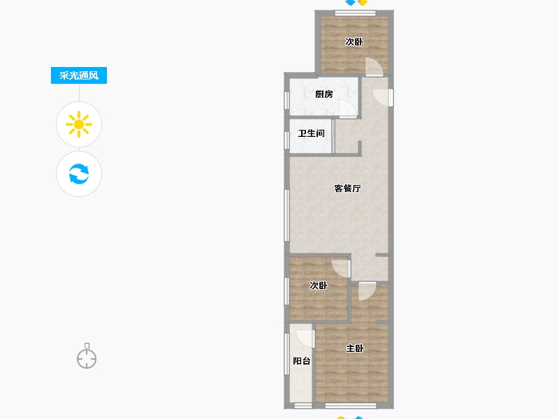 江苏省-南京市-金地自在城-70.00-户型库-采光通风