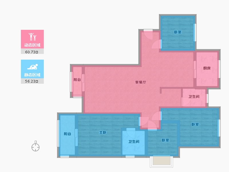 河南省-郑州市-泉舜上城-121.00-户型库-动静分区