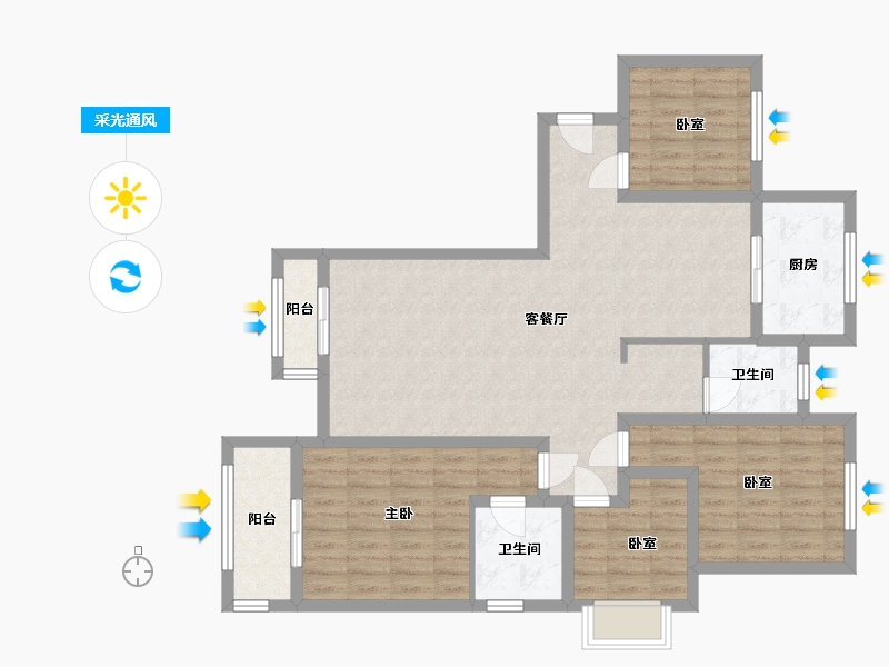 河南省-郑州市-泉舜上城-121.00-户型库-采光通风