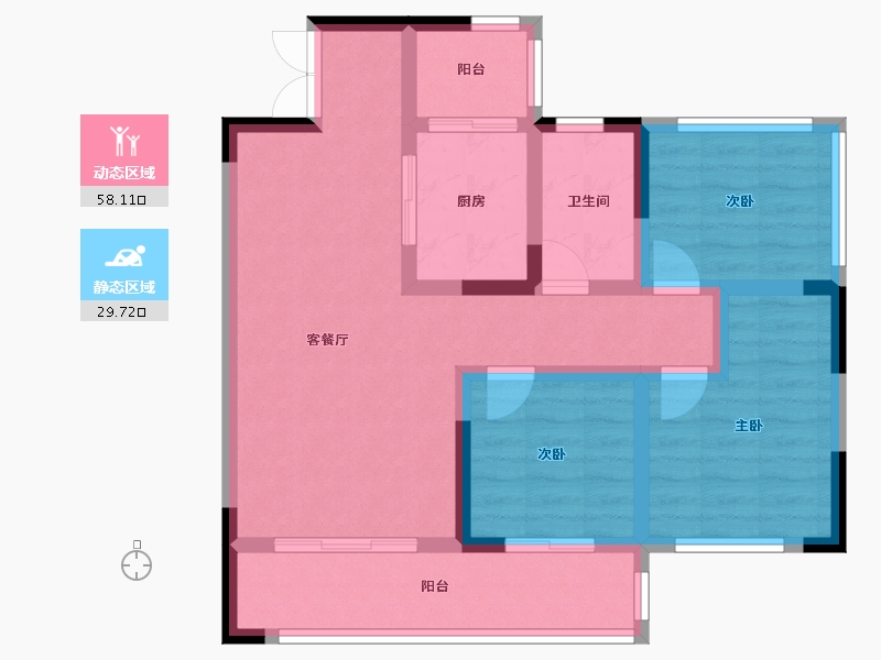 贵州省-黔西南布依族苗族自治州-富康国际生态城-70.00-户型库-动静分区