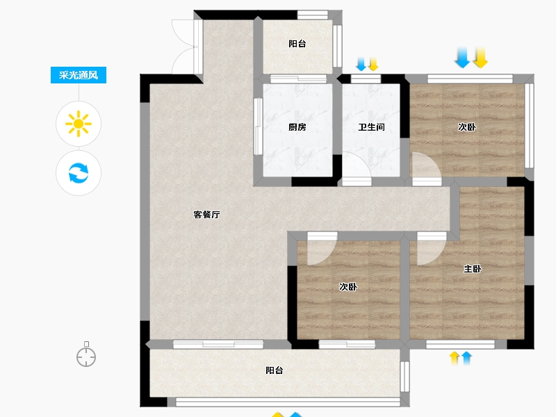 贵州省-黔西南布依族苗族自治州-富康国际生态城-70.00-户型库-采光通风