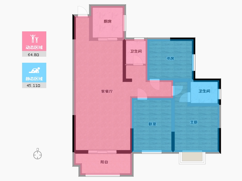 湖南省-湘西土家族苗族自治州-湘泉世纪领域-110.00-户型库-动静分区