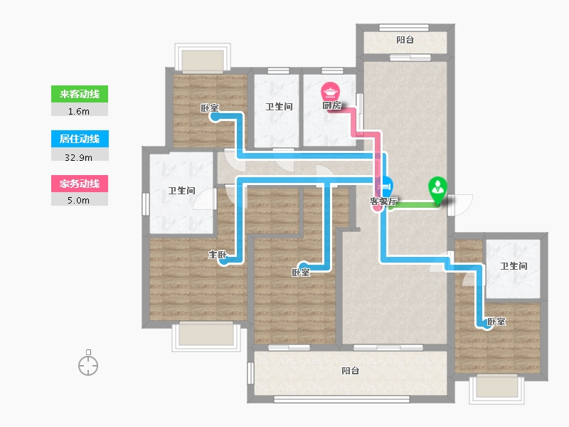 江苏省-苏州市-融悦时光花园-120.00-户型库-动静线