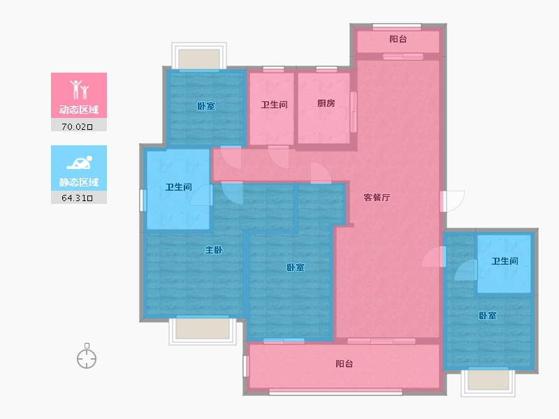 江苏省-苏州市-融悦时光花园-120.00-户型库-动静分区