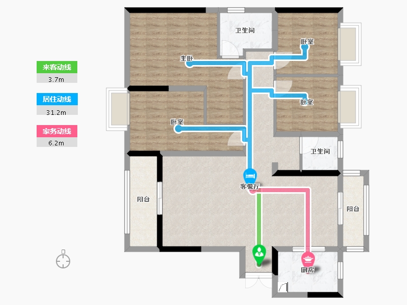 湖南省-岳阳市-星宇总部国际-110.00-户型库-动静线