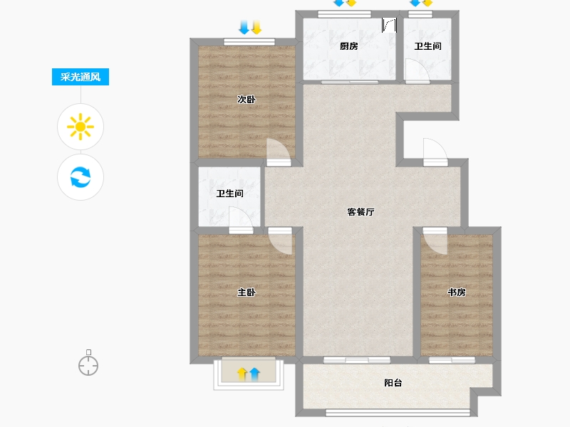 山东省-济宁市-西和新城-100.00-户型库-采光通风