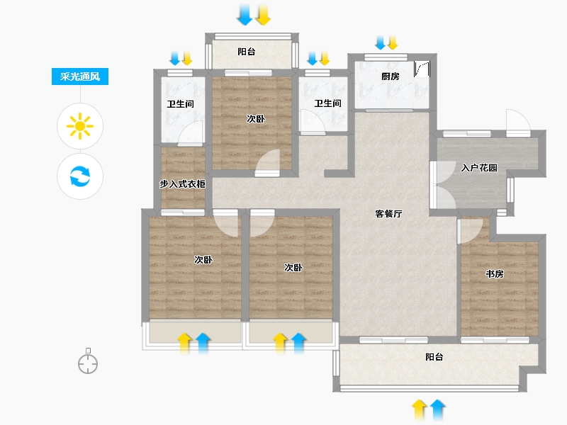 河南省-漯河市-公园壹号-113.00-户型库-采光通风