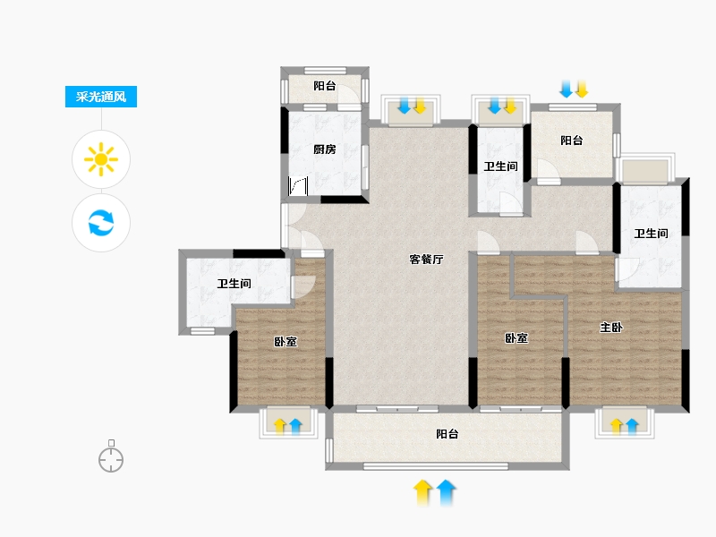 广东省-惠州市-嘉旺城-134.00-户型库-采光通风