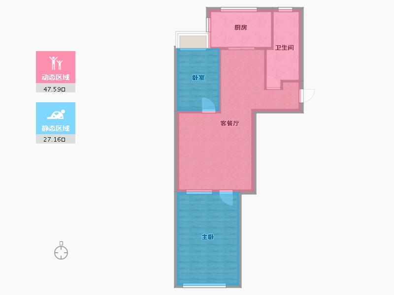 山东省-烟台市-南沟街公寓-77.15-户型库-动静分区