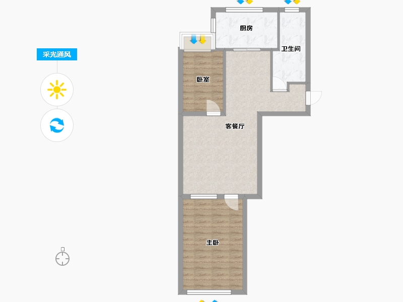 山东省-烟台市-南沟街公寓-77.15-户型库-采光通风