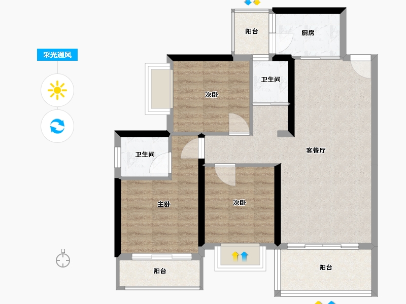 广西壮族自治区-南宁市-龙庭水岸-79.00-户型库-采光通风