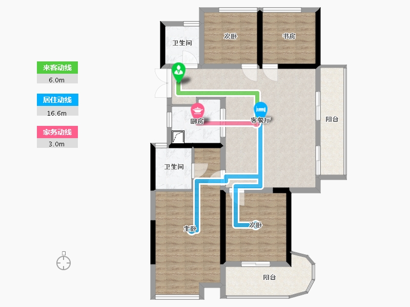 浙江省-嘉兴市-滨江万家花城-116.00-户型库-动静线