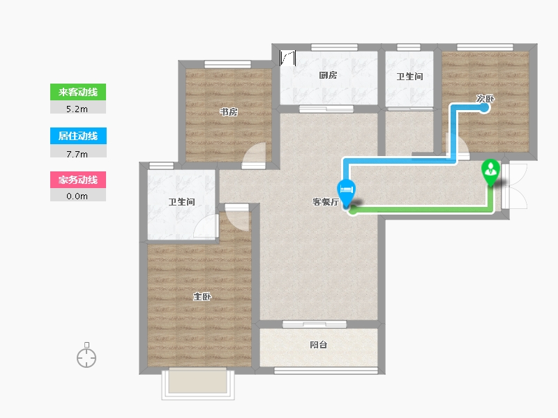 陕西省-宝鸡市-佳苑新城-90.00-户型库-动静线