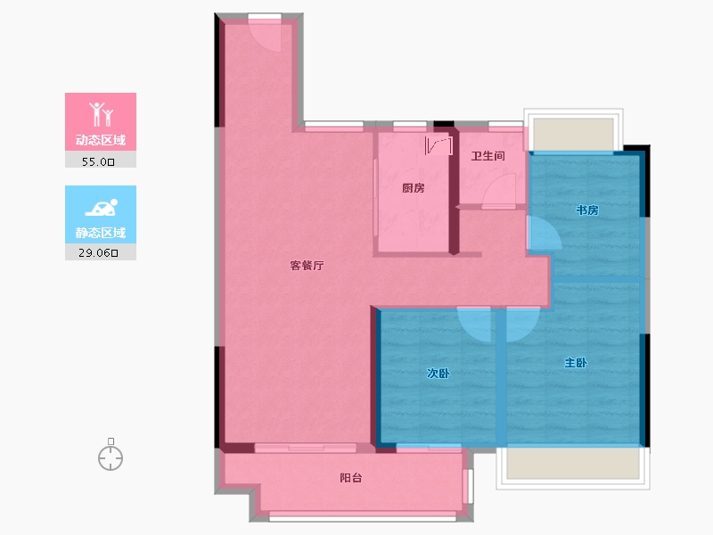 安徽省-阜阳市-当代城MOMA-73.50-户型库-动静分区